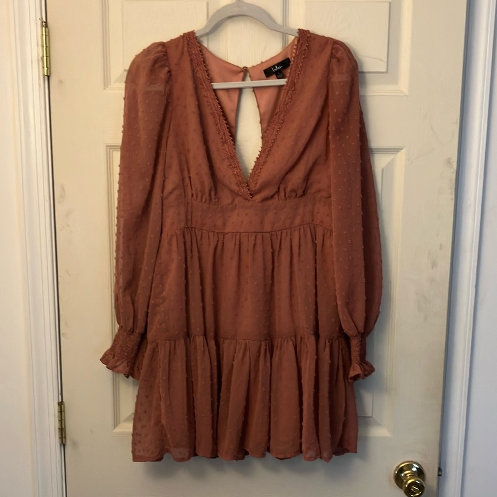 Lulus Mini Dress Size Large Dark Blush